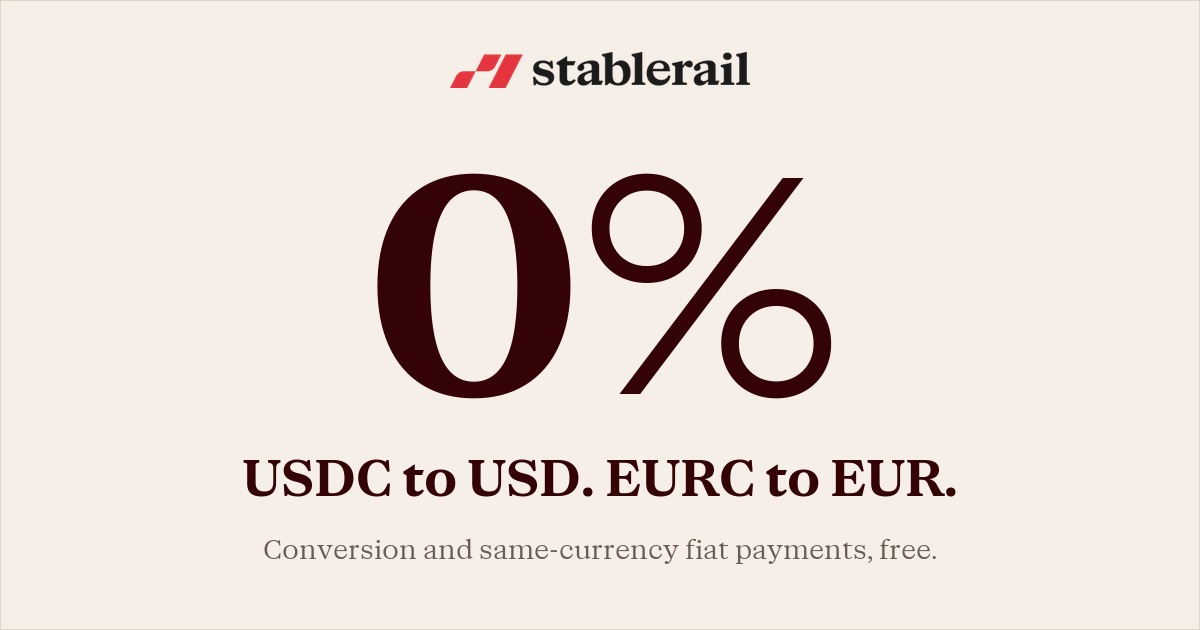 Announcing 0% conversion: USDC to USD and EURC to EUR